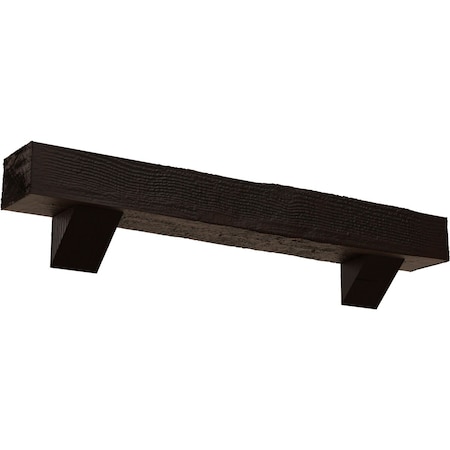 Kit W/ Breckinridge Corbels, Premium Hickory, 8H X8Dx48W Rough Sawn Faux Wood Fireplace ManteL